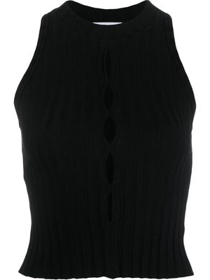 Cotton Citizen ribbed cut-out knitted top - Black