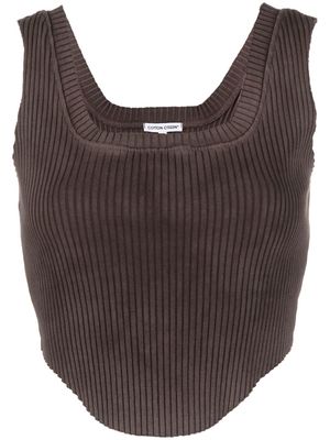 Cotton Citizen ribbed high-neck knitted dress - Brown