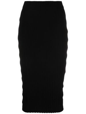 Cotton Citizen ribbed-knit cut-out skirt - Black