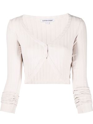 Cotton Citizen ribbed long sleeve cardigan - Neutrals