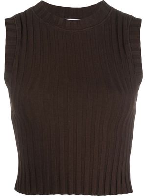 Cotton Citizen ribbed sleeveless knitted top - Brown