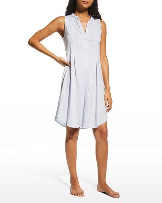 Cotton Deluxe Sleeveless Shirtwaist Nightgown