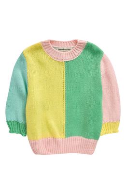 Cotton Emporium Kids' Colorblock Sweater in Mint Pink