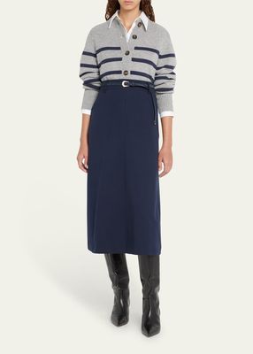 Cotton Jersey Midi Skirt