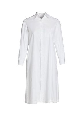 Cotton Long-Sleeve Shirtdress