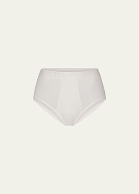 Cotton Rib High-Rise Crystal Logo Briefs