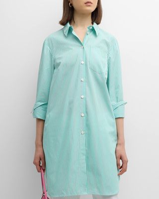 Cotton Striped Front Tunic with Garden Of Eden Inquired Print Back