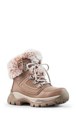Cougar Union Faux Fur Cuff Lace-Up Boot in Almond