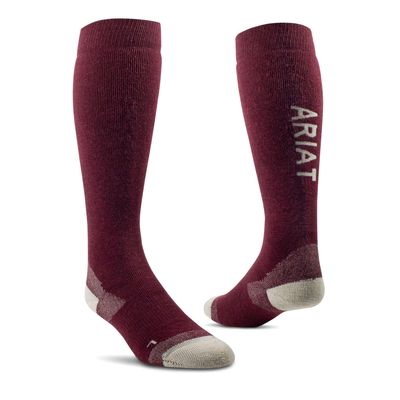 Country Performance Merino Socks in Tawny Port, Size: XS/S Regular by Ariat