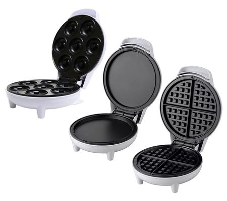 Courant Mini Donut Maker, Personal Griddle & Waffle Maker