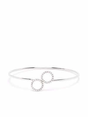 Courbet 18kt recycled white gold O2 double rings laboratory-grown diamond bangle bracelet - Silver