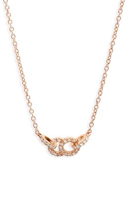 COURBET Celeste Interlocking Lab Created Diamond Pendant Necklace in Rose Gold