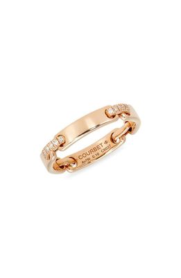 COURBET Celeste Lab Created Diamond Linked Wedding Band in Rose Gold