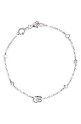 COURBET CO 5 Lab-Created Diamond Station Bracelet in White Gold
