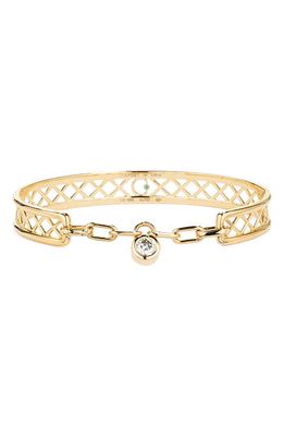 COURBET Pont des Arts 18K Gold Lab Created Diamond Bangle in Yellow Gold 