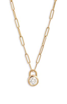 COURBET Pont Des Arts Lab Created Diamond Pendant Necklace in Yellow Gold 