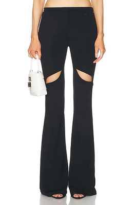 Courreges Ellipse Zip Crepe Jersey Bootcut Pant in Black