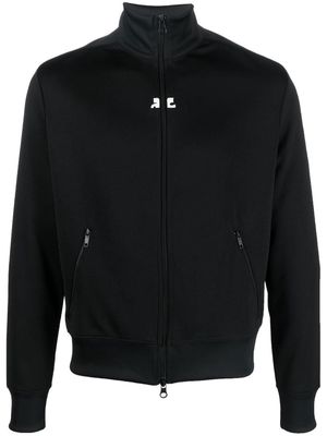 Courrèges embroidered-logo tracksuit jacket - Black