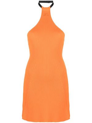 Courrèges halterneck ribbed-knit minidress - Orange