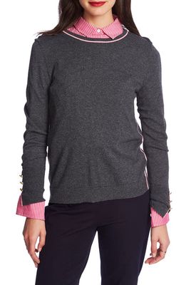 Court & Rowe Cotton Blend Sweater in Medium Heather Grey