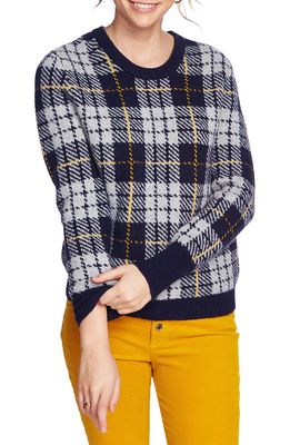 Court & Rowe Cozy Boucle Plaid Sweater in Bright Gold