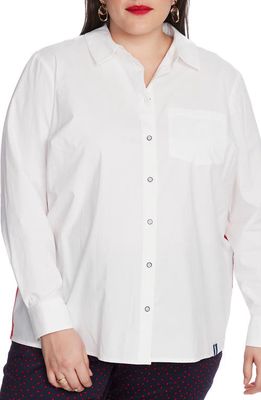 Court & Rowe Embroidered Button-Up Shirt in Ultra White