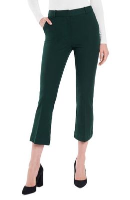Court & Rowe Flat Front Crop Straight Leg Trousers in Evening Green