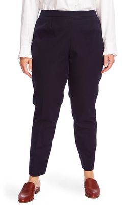 Court & Rowe Flat Front Stretch Cotton Blend Twill Trousers in Blue Night