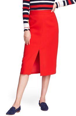 Court & Rowe Front Slit Crepe Pencil Skirt in Preppy Red