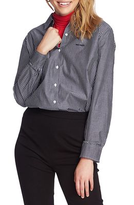 Court & Rowe Preppy Embroidered Stripe Shirt in Chambray Blue