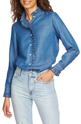 Court & Rowe Ruffle Tencel Lyocell Shirt in Authentic