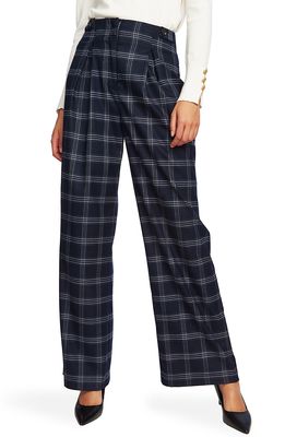 Court & Rowe Soft Plaid Wide Leg Pants in Blue Night