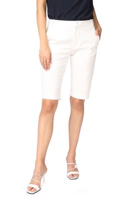 Court & Rowe Stretch Cotton Twill Bermuda Shorts in Ultra White
