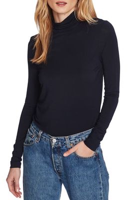 Court & Rowe Stretch Jersey Turtleneck Top in Blue Night