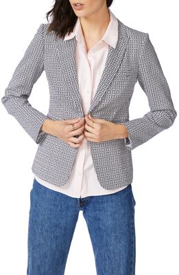 Court & Rowe Tile Floral One-Button Blazer in Chambray Pink