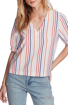 Court & Rowe Tropical Stripe Blouse in Ultra White