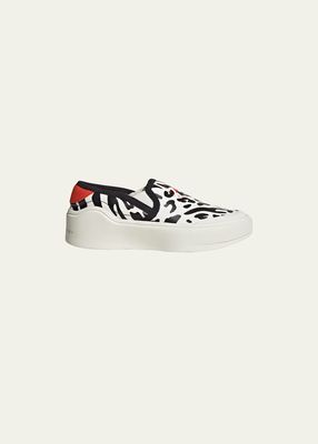Court Leopard-Print Laceless Sneakers