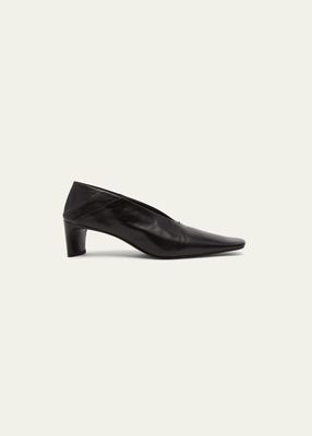 Court Pointed Leather Pumps