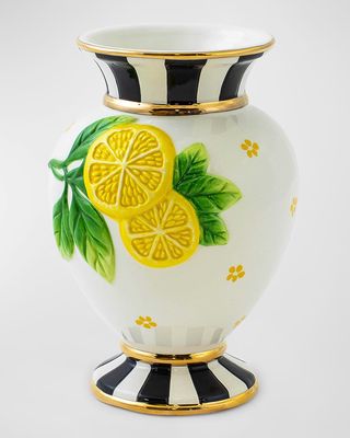Courtly Stripe Lemon Vase