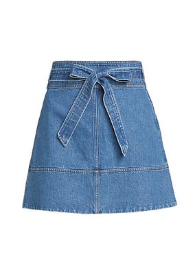 Courtney Belted Denim Miniskirt