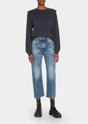 Courtney Distressed Straight Cropped Jeans