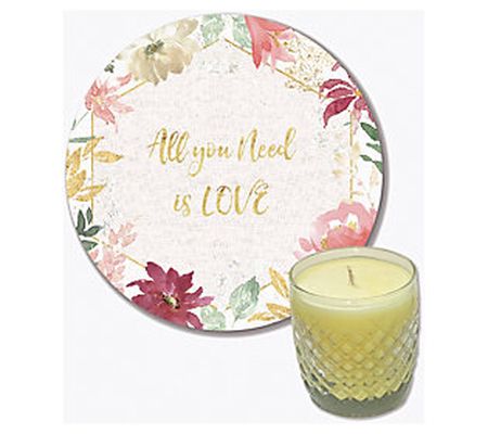 Courtside All You Need is Love III 8x8 Art Boar & 9 oz Candle