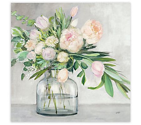 Courtside Market Blushing Spring Bouquet Gray S q 16X16 Canvas