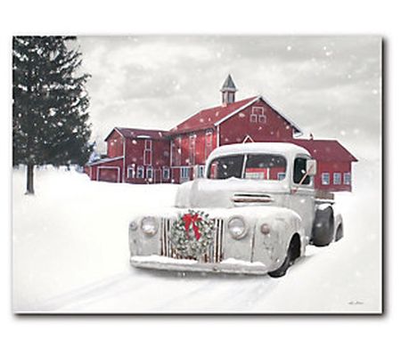 Courtside Market Car on a Snowy Day 16x20 Canva s Wall Art