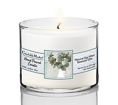 Courtside Market Eucalyptus Circular Candle Gla ss 9.6 oz.