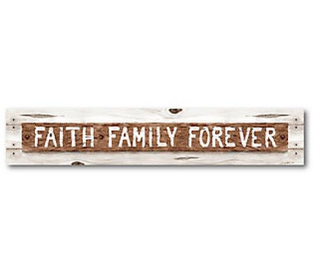 Courtside Market Faith Family Forever 6" x 24" Wooden Panel
