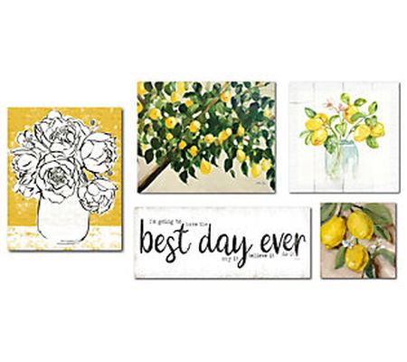 Courtside Market Lemon & Yellow 5-Piece Canvas Set