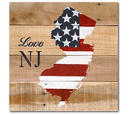 Courtside Market Love New Jersey 16" x 16" Canv as