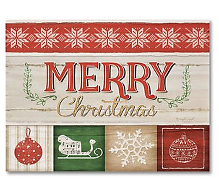 Courtside Market Merry Christmas 4 Square 10.5x 14 Wood Sign