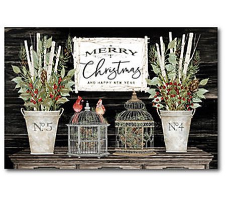 Courtside Market Merry Christmas Cardinals 18x2 6 Canvas